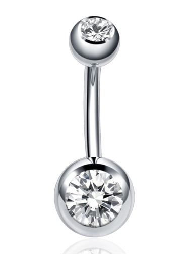 Chavin Yuvarlak Taşlı Göbek Piercing Dt92