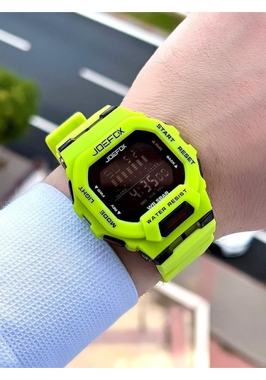 Joefox G-shock Kasa Yeşil-Siyah Digital 5 ATM Spor Kol Saati J-gs08