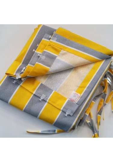 Devrim Olivya Tekstil Balkon Perdesi 1,sınıf Gabardin Kumaş Lük Perde Sarı Gri Sarı Gri