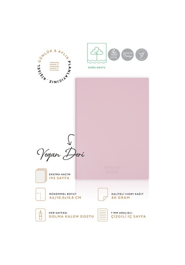 Vj Softtons Esnek Kapak Defter A6 80 Gr. Krem 96 Yp. Çizgili Pudra