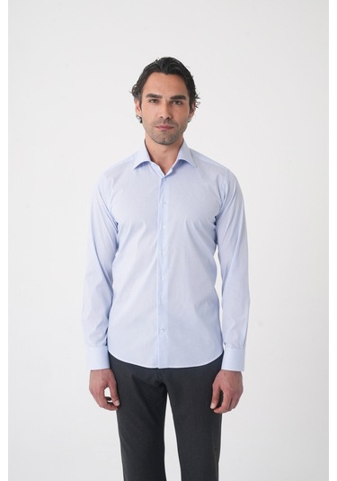 Bisse Açık Mavi Uzun Kol Klasik D Yaka Cepsiz Erkek Gömlek Gmkls250045 D33 Açik Mavi