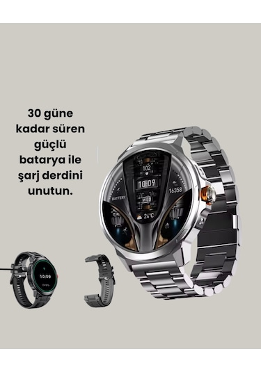 Sw80 Akıllı Saat 1.93 Ultra Hd Ekran 700 Mah Batarya 3 Kordon