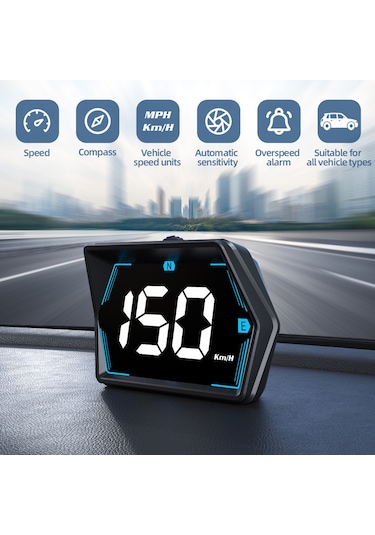 Head Up Display, Gps Hız Göstergesi Evrensel Araç Heads-up Siyah