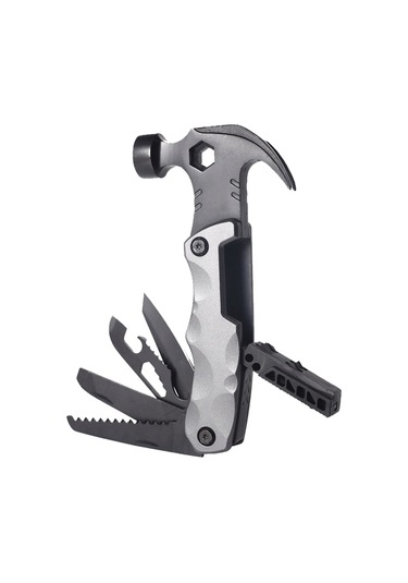 Çok İşlevli Hayat Kurtarma Pençe Çekiç Araba Hayatta Kalma Araçları Katlanabilir Açık Hava Alet Çekiç Gri