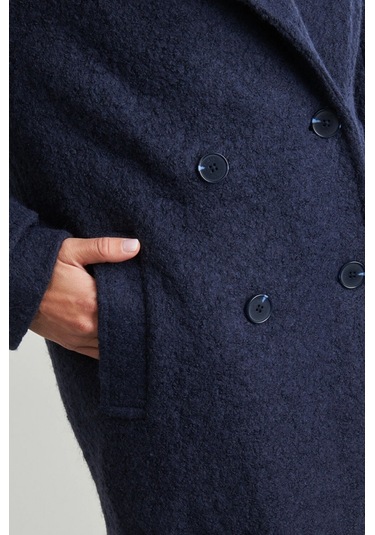 Guess Leona Kadın Mavi Yün Karışımlı Kaban W5bl22w5442-g77g Mavi