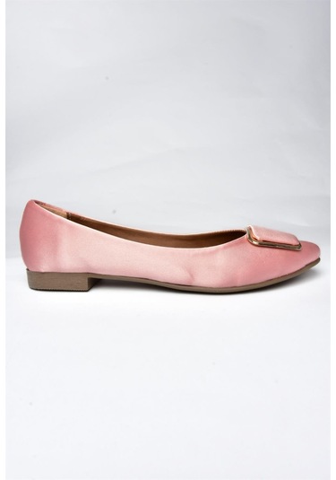 Fox Shoes P726776304 Pudra Saten Kumaş Kadın Babet Pudra
