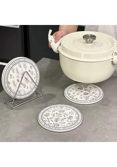 Homyl 4 Adet Mutfak Fincan Mat Bardak Kahve Için Kaymaz Yeniden Çok Renkli