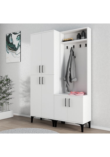 Ferniso Mobilya Portmanto+ayakkabılık Beyaz