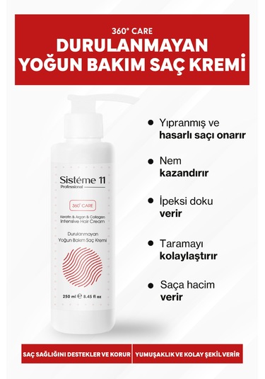 Sistéme 11 Yoğun Bakım Durulanmayan Saç Bakım Kremi 250 Ml