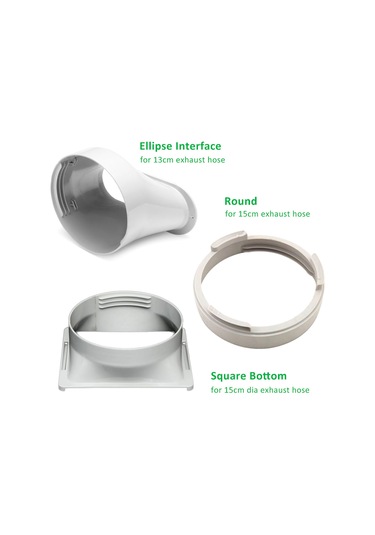 Suofeng Ac Exhaust Hose Connector Ellipse Tip - 13cm Diametre Borular İçin, Sabit Bağlantı, Isı Kaçakını Önler, Beyaz Abs Malzeme