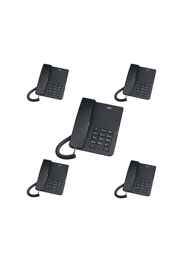 5 Adet Siyah Karel TM140 Masaüstü Ofis Telefon Seti