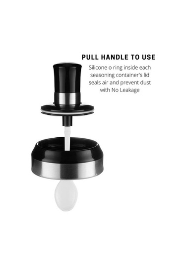 Fastbuy Şeffaf Cam Kavanoz Baharatlar Tuz Şeker Saklama Kabı Kaşık Kapaklı