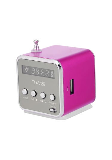 Kangvka Mini Hoparlör Portatif Pembe: Tf Kart/usb Desteği, Fm Radyo, Müzik Çalma, 3.5mm Giriş - Cep Telefonu, Bilgisayar Uyumlu