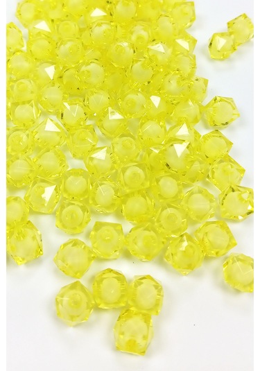 Küp Boncuk İçten Boncuklu Bileklik Çanta Boncuğu 10 Mm 50 Gr Sarı - Bnc454