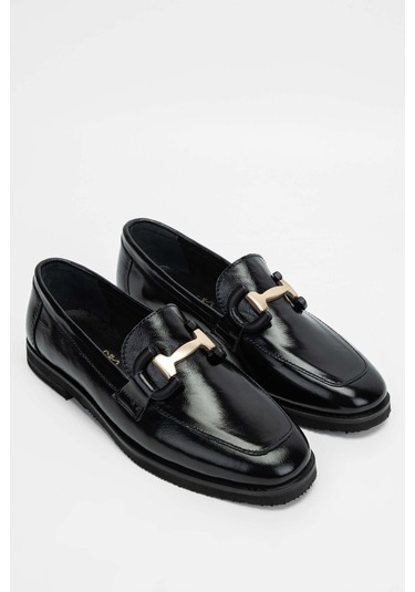 Tamer Tanca Kadın Hakiki Deri Siyah Rugan Loafer Ayakkabı 961 2301 Bn Ayk Sk23/24 Sıyah Krsk Rgn Siyah