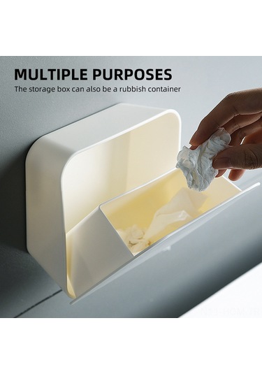 Suofeng Duvar Montlu Su Geçirmez Abs Depolama Kutusu - Duş Odası, Mutfak İçin Deliksiz Kurulum - Beyaz Beyaz