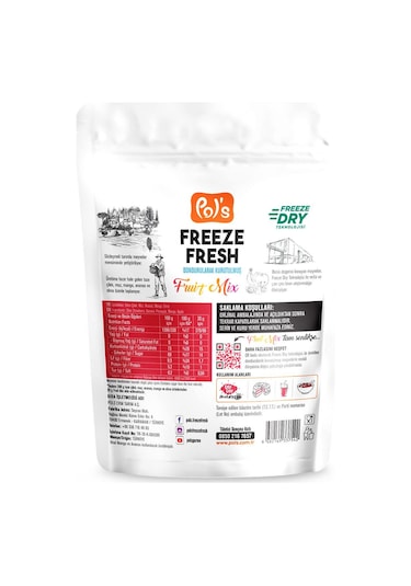 Pol's Freeze Fresh Berry Mix 16 G, Fruit Mix 20 G, Çilek 15 G 15 G