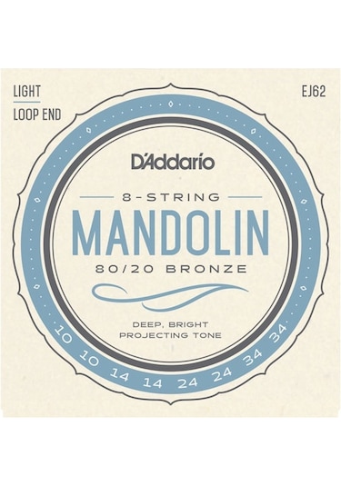 D'addario Ej62 80/20 Bronze Mandolin Strings. Light Takım Tel Man