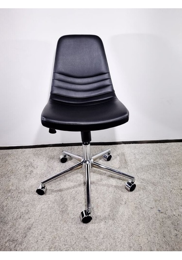 Bintaşmobilya Siyah Deri Rahat Ofis Toplantı Sandalyesi