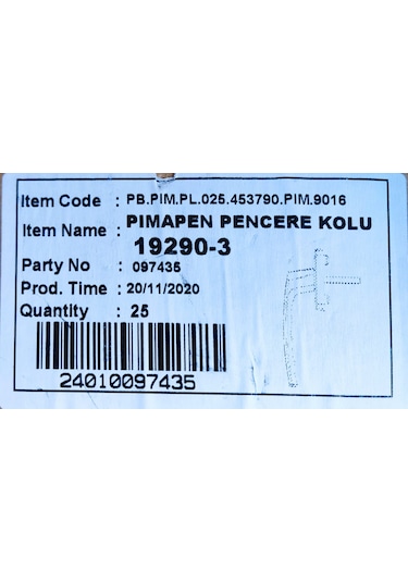 2 Adet Beyaz Pimapen Marka Pencere Kolu Alumınyum