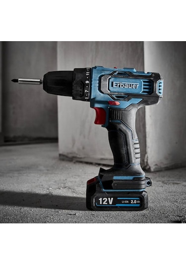 Erbauer EDD12-Li-2 12V 2Ah Çift Akülü Matkap Vidalama