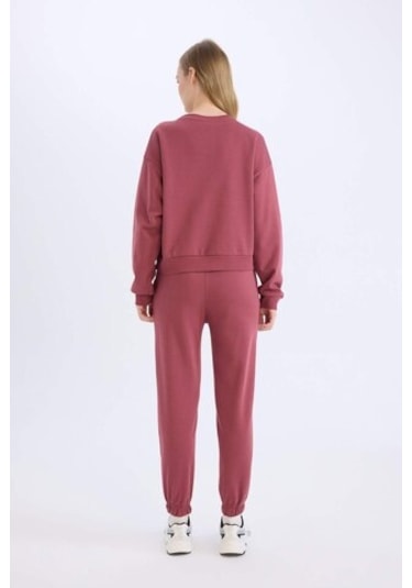 Defacto Regular Fit 2li Takım Kalın Bisiklet Yaka Sweatshirt Esnek Belli Jogger Eşofman Altı D8022axnsbr26 Bordo