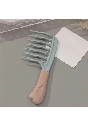 Elmpaly Çayır Yeşili Dalgalı Dişli Masaj Fırçası, Elektriklenme Önleyici Kabarık Saç Şekillendirme Tarak