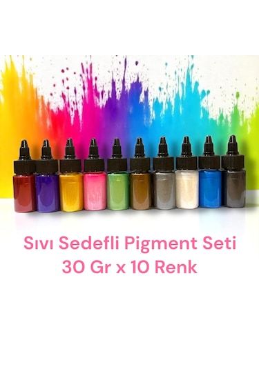 Epoksi Bazlı Parlak Sıvı Sedefli Pigment 10 Renk X 30 Gr