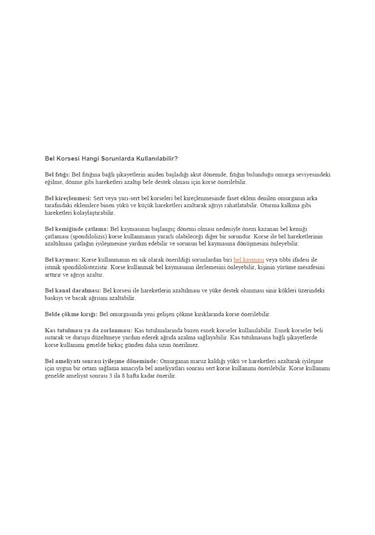 Bel Fıtığı Korse Demirli Kuşak Lumbosakral Lumbostad Korse