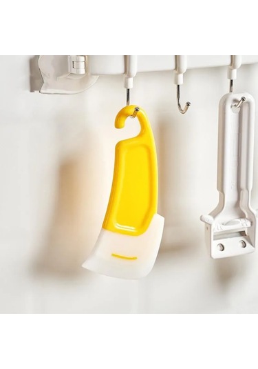 Konesam 5'li Set Silikon Leğen Tarafı, Yüksek Sicaklığa Dayanıklı, Tencere İçini Kaydırarak Temizleyen, Asma Delikli Yemek Tabağı Temizleyici Sarı