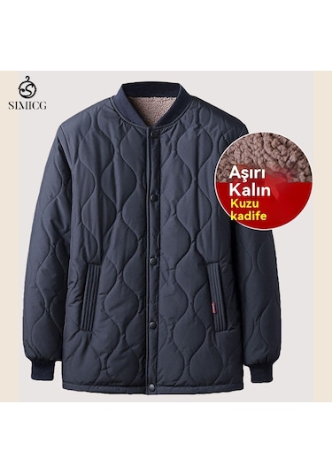 Polar Astarlı Ekstra Kalın Pamuklu Dolgulu Ceket Siyah