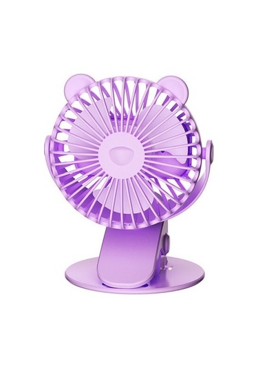 Ruyı Karikatür Usb Şarj Edilebilir Küçük Fan Açık Kamp Sessiz Klip Fan Bebek Arabası Öğrenciler Ofis Mevcut 1004 Mor