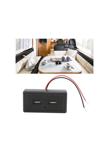 Reedark 12-24v Evrensel Araç Usb Şarj Paneli, 3.1a Çift Usb Girişi, Su Ve Toz Dayanıklı Abs Malzeme, Karavan Ve Otobüs İçin Uyumlu Mavi Işık