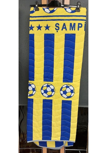 Pamuklu Çok Amaçlı Spor Desen Tek Kişilik Pike, Yatak Ört 160x230 - Sarı-lacivert Sarı - Lacivert Pamuklu Çok Amaçlı Spor Desen Tek Kişilik Pike, Yatak Ört 160x230 - Sarı-lacivert Sarı - Lacivert