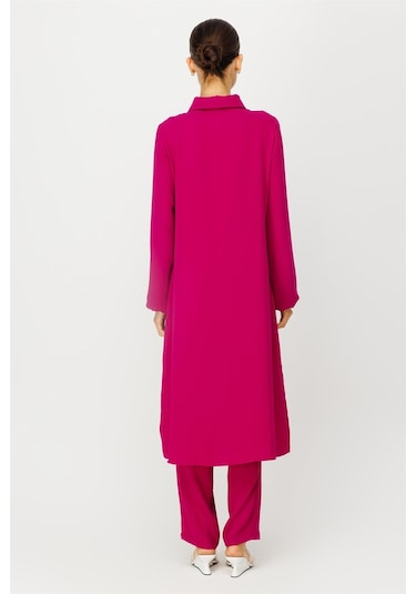 Taş Yapıştırma Detaylı Tunik Pantolon Takım Fuşya-fuşya Fuşya