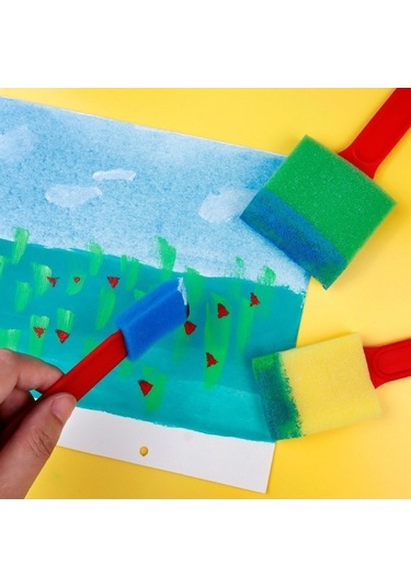 Willowhaven 7 Takım Sünger Fırça Seti - Çocuk Sanat Ve Resim Mühür Aracı Standart - Plastik+sünger, Ekolojik, Hafif Ve Güvenli