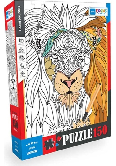 Blue Focus Lion Aslan 150 Parça Boyanabilir Puzzle Bf386