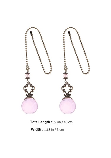 2pcs Fan Fan Işık Asma Zinciri Ev Dekorasyon Araba Trim Crystal Ball Kolye Tavan Fan Çekme Zinciri
