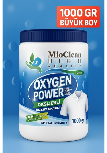 Mioclean Oxygen Power Güçlü Toz Leke Çıkarıcı & Ağartıcı Çamaşır Deterjanı 1000 Gr Renkli Ve Beyaz Çamaşırlar İçin