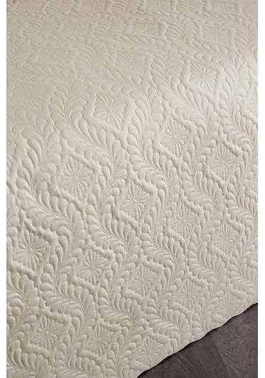 Ultrasonik Kapitoneli Elite Çift Kişilik Yatak Örtüsü Bej Bej