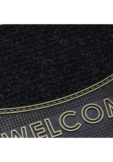 Welcome Yazılı Kauçuk Toz Tutucu Kapı Önü Paspası Gold