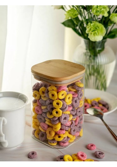 Get&joy Kvadro 1000 Ml Kapaklı Cam Kavanoz 208426934