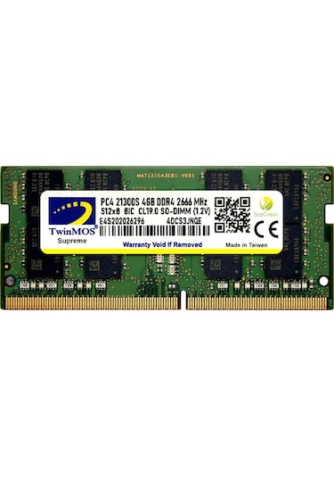 Twinmos MDD44GB2666N 4 GB DDR4 2666 MHz CL19 Notebook Ram