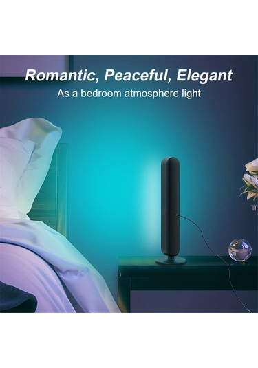 Teltree Masaüstü Müzik Uyumlu Renk Değiştiren Led Işık, Uzaktan Kumandalı, Usb Güçlü, Modern Dekorasyon Siyah