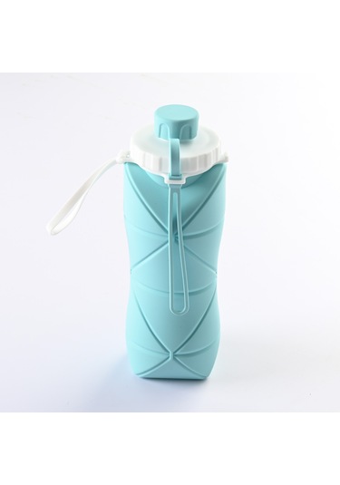 Aurora Outdoor Seyahat Taşınadır Spor Su Şişesi Silikon Katlanır Su Bardağı - Mavi Mavi