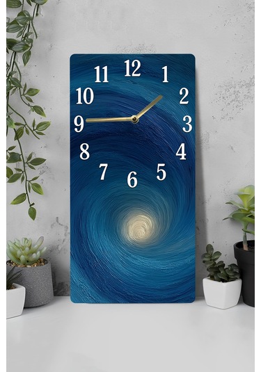 Uv Baskı Mdf Tablo Saat 30x60 Cm Dekoratif Tasarım Usd247 Ahşap Saat Usd247
