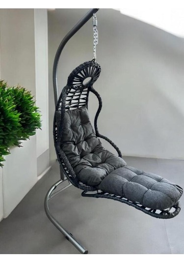 Elit Bahçe Ve Balkon Salıncağı Tek Kişilik Antrasit Antrasit
