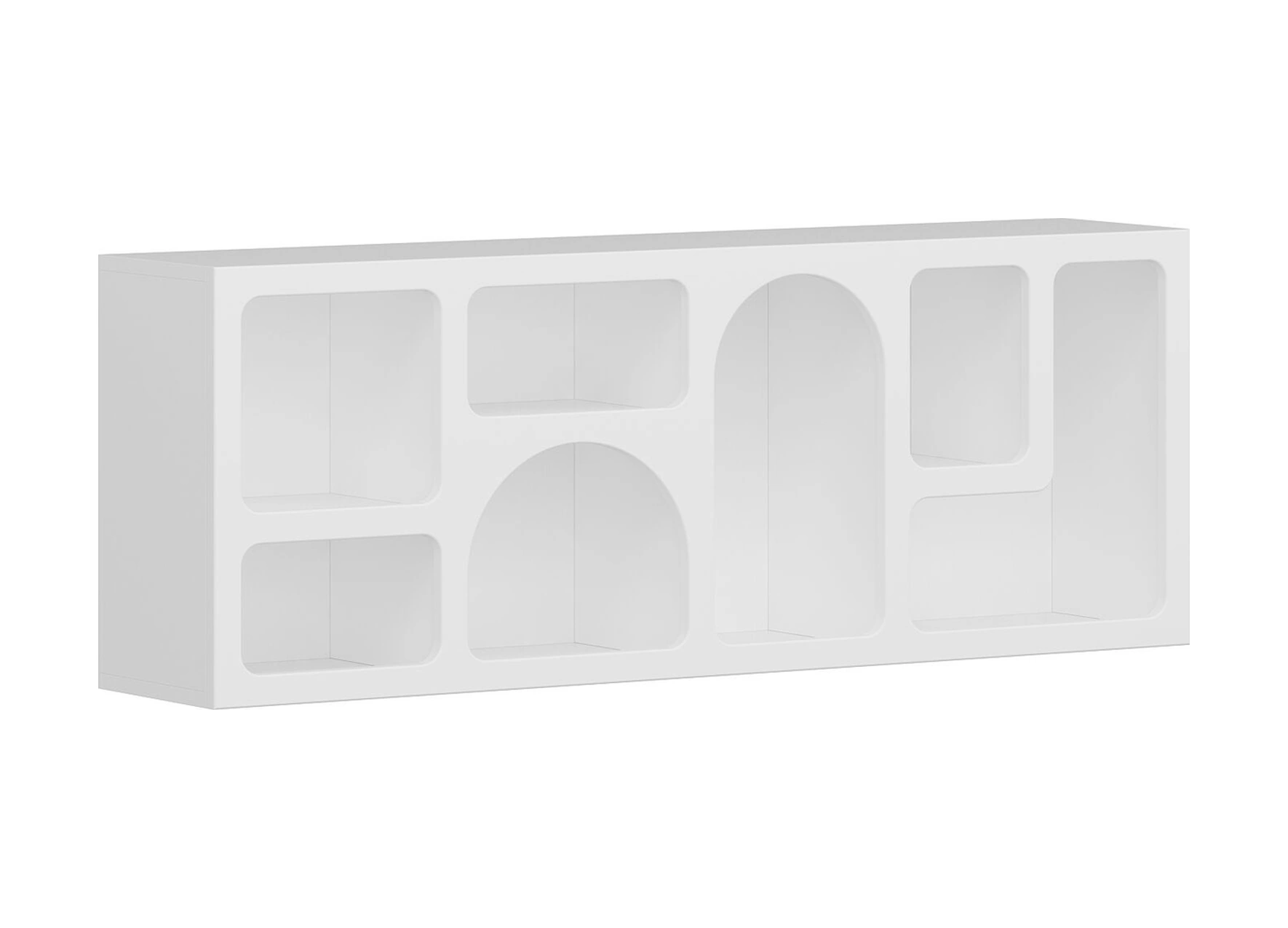 Bohem Kitaplık 135 Cm Mebran - Beyaz Beyaz