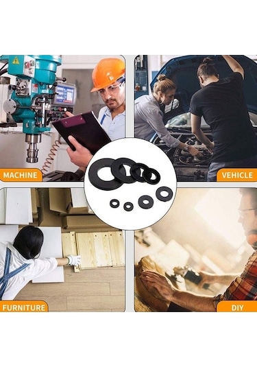 Pazly 500 Adet Naylon Yıkayıcı Düz Çeşit Seti 8 Boyutlu Güvenlik Plakaları M2-m10 Naylon Sızdırmazlık Pulları