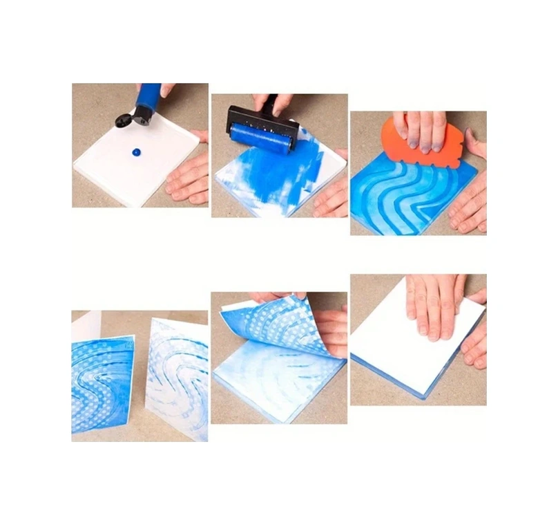 Willowhaven Transparan Jel Baskı Plakası Yeniden Kullanılabilir Kart Yapımı Sanatları